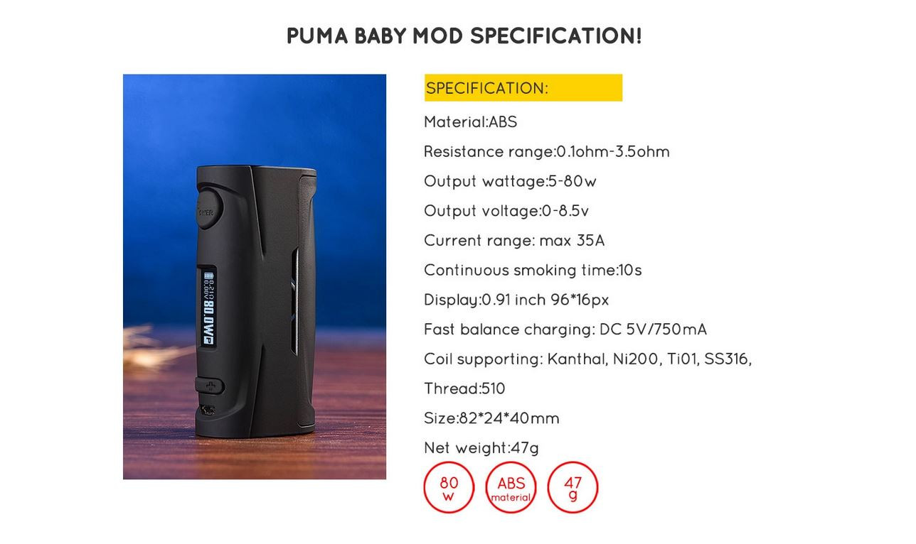 Puma Baby 80W Box Mod by Vapor Storm